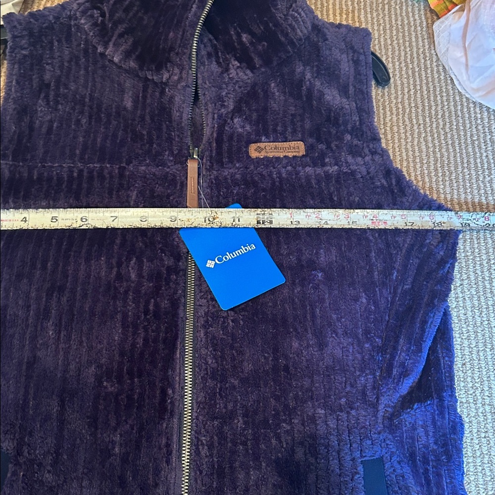 NWT Columbia fireside Sherpa long vest in navy cord size small - Picture 8 of 12